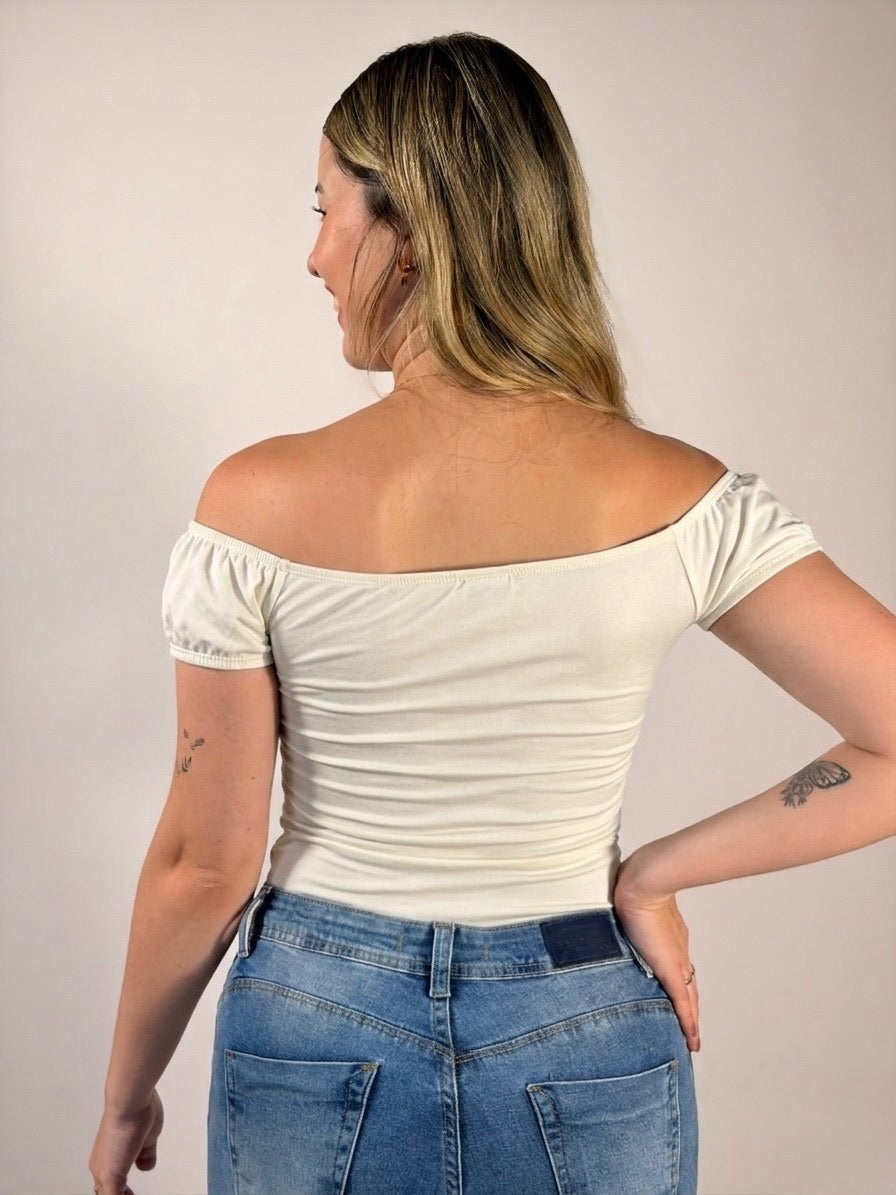 Blusa ombro a ombro Branca - Linha Basic