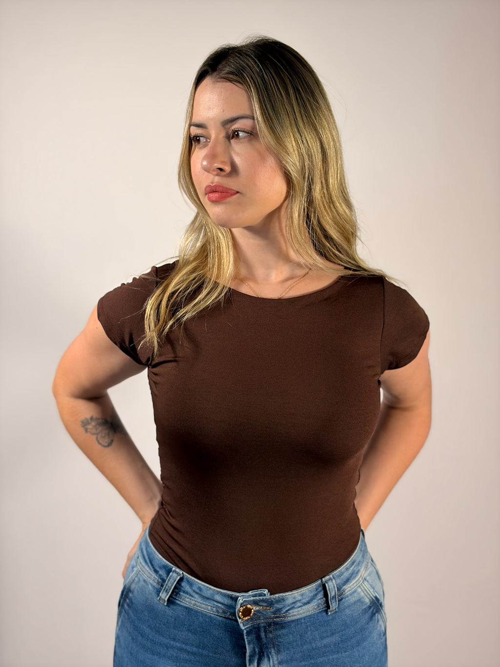 Body basiquinho Marrom - Linha Basic
