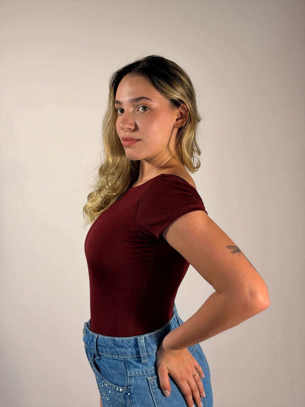Body basiquinho Bordo - Linha Basic